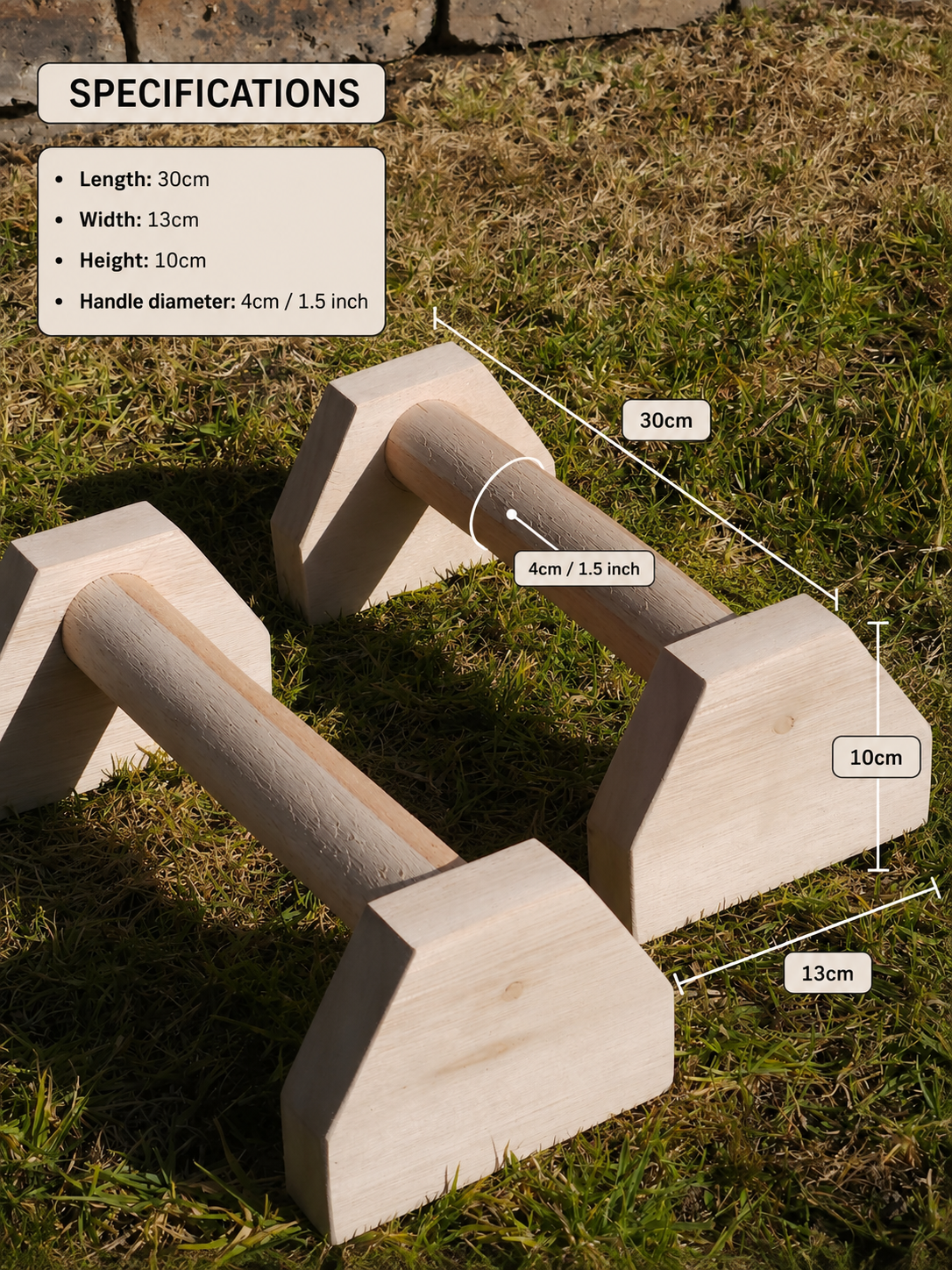 Premium beechwood wooden parallettes